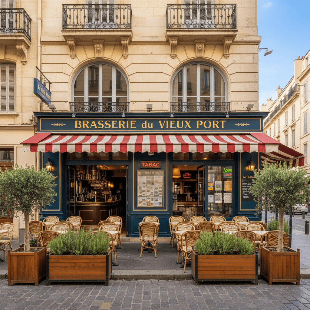 Bar-brasserie à Marseille : terrasse - licence IV