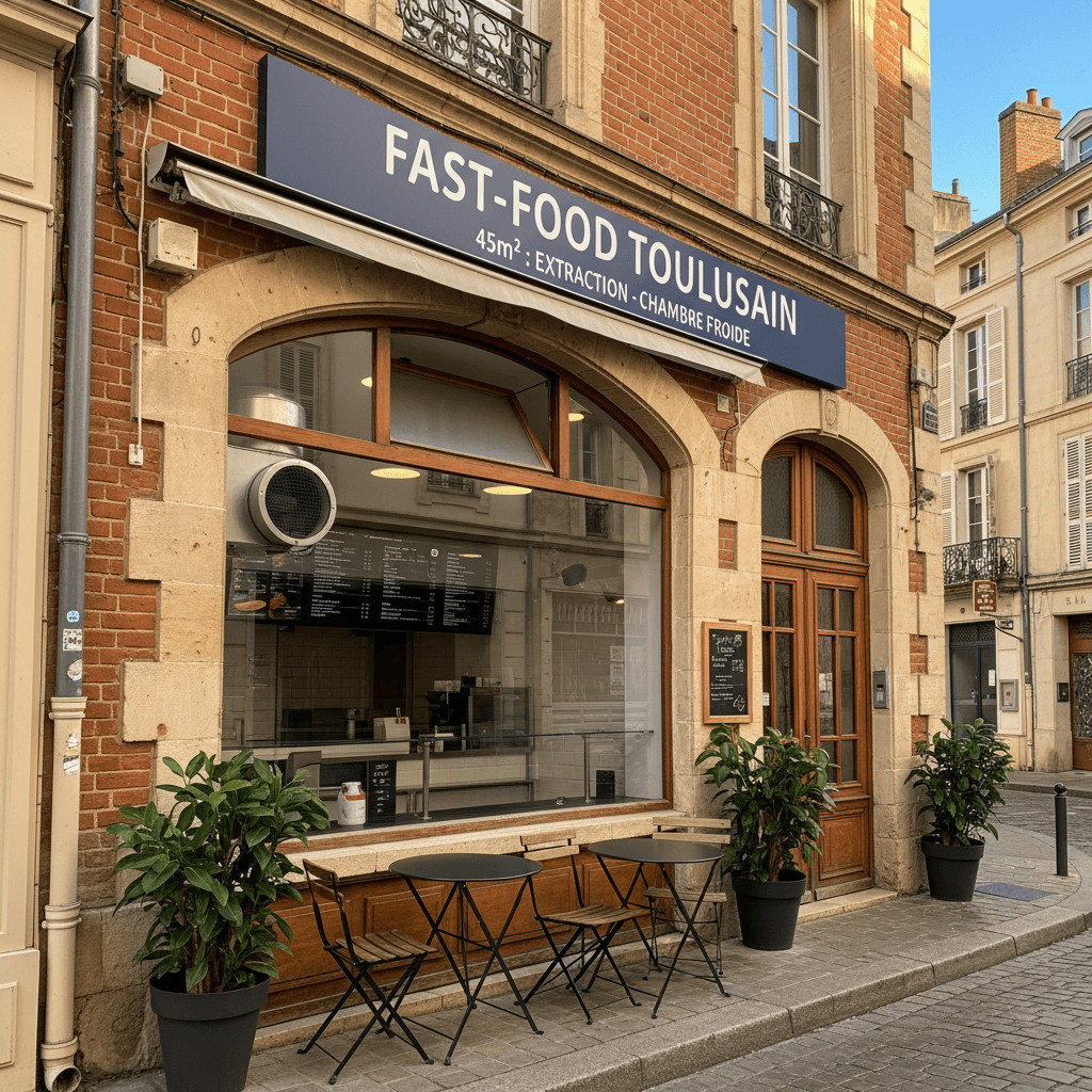 Fast-food 45m² à Toulouse : extraction - chambre froide