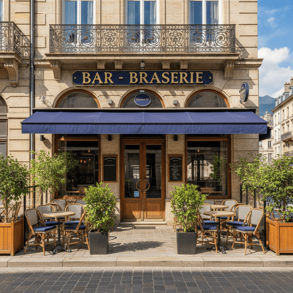 Bar-brasserie 108m² à Grenoble : terrasse - licence IV