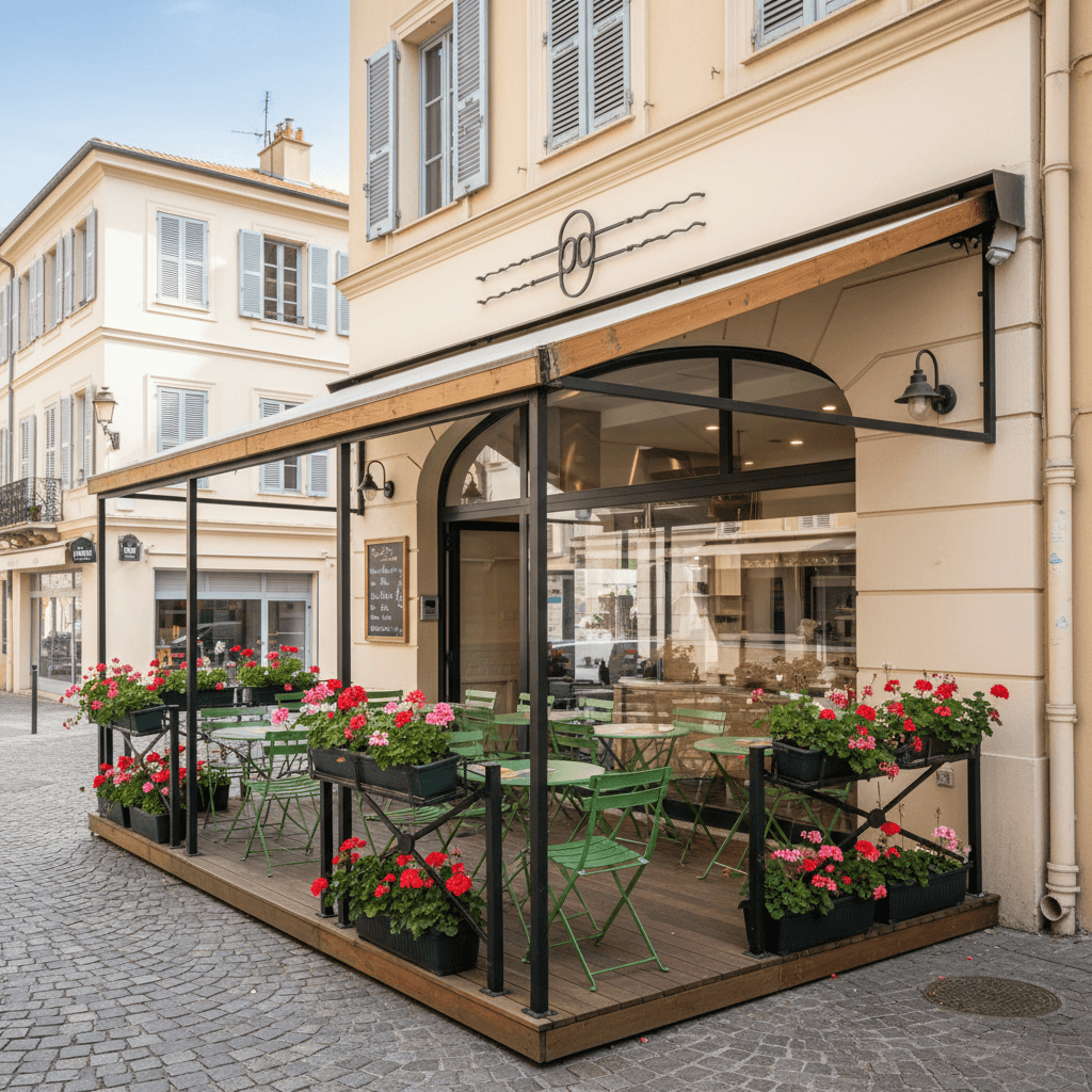 Fast-food 17m² à Nice : terrasse - cuisine équipée