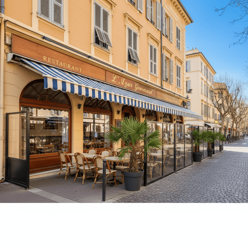 Restaurant 375m² à Nice : terrasse - extraction