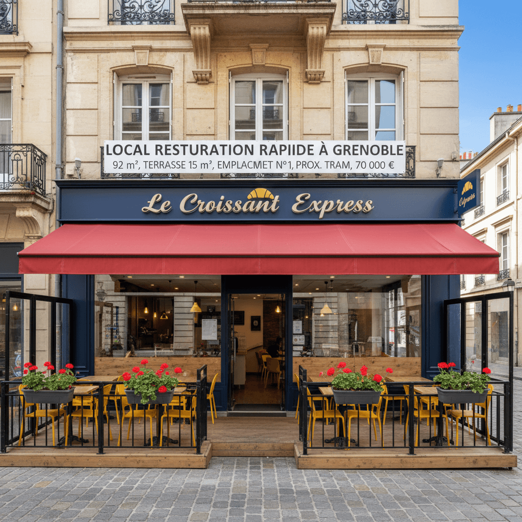 Fast-food 92m² à Grenoble : terrasse - extraction