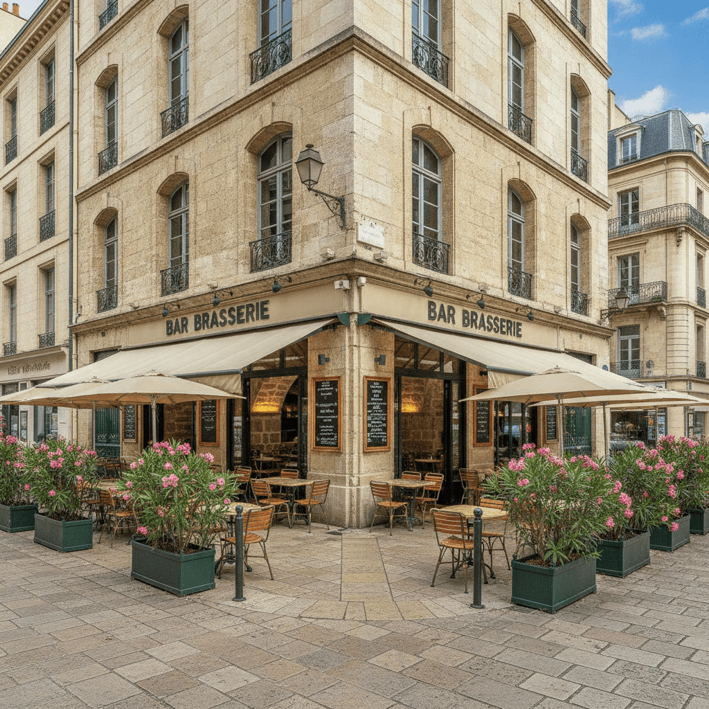 Bar-brasserie 150m² à Nîmes : terrasse - licence IV