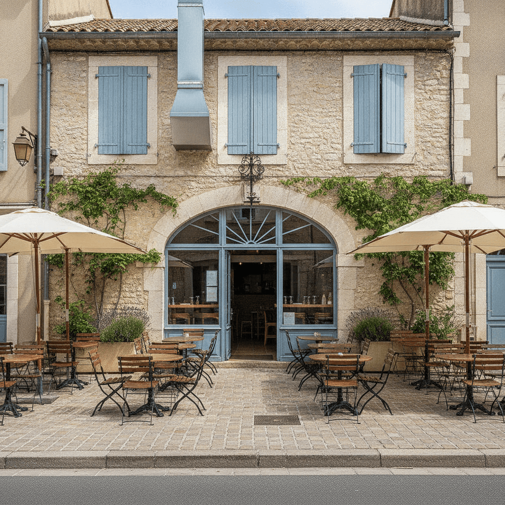 Restaurant à Apt : terrasse - extraction