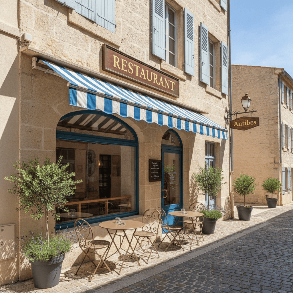 Restaurant 113m² à Antibes : terrasse - licence IV
