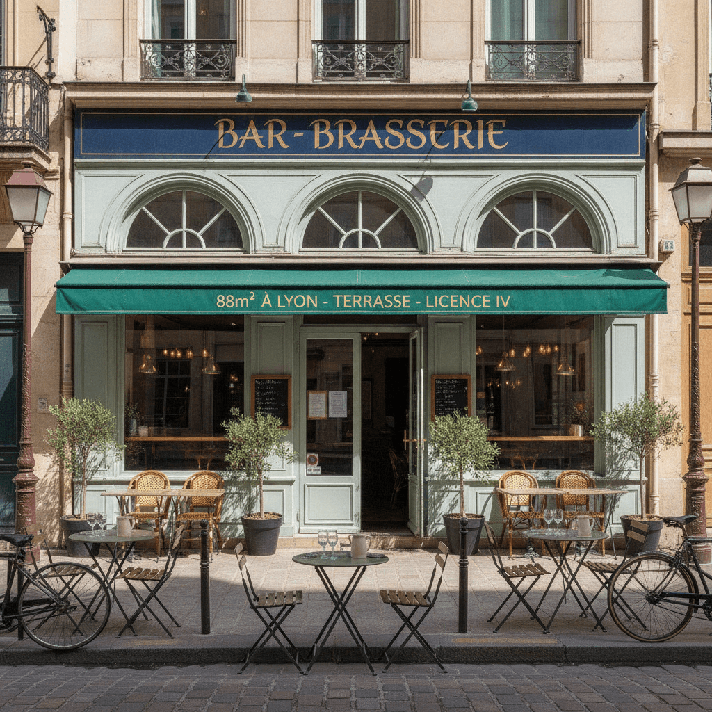 Bar-brasserie 88m² à Lyon : terrasse - licence IV