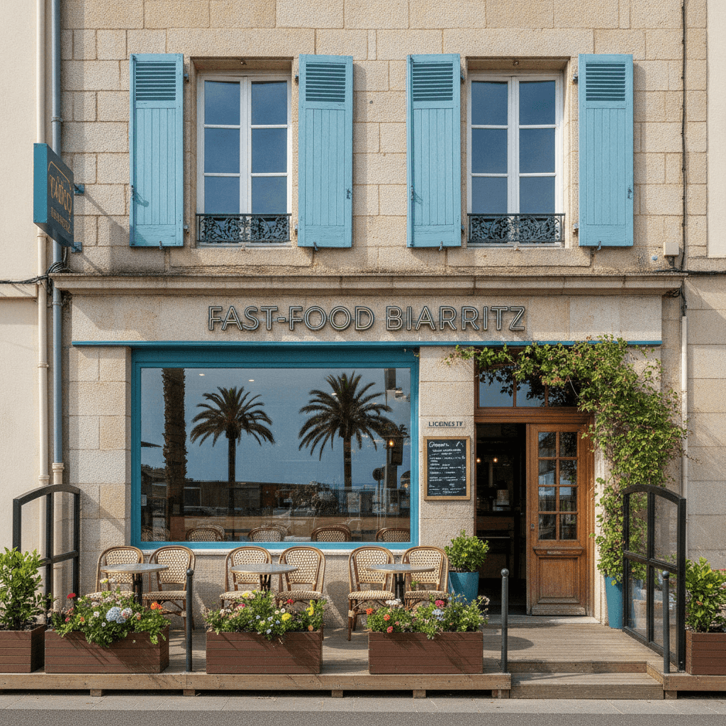 Fast-food 50m² à Biarritz : terrasse - licence IV