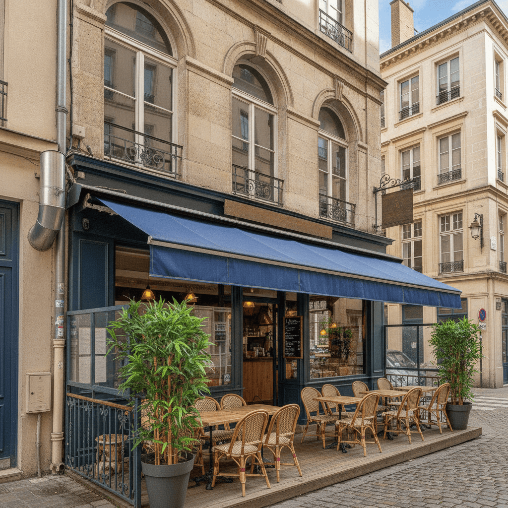 Restaurant 36 couverts à Lyon : terrasse - extraction