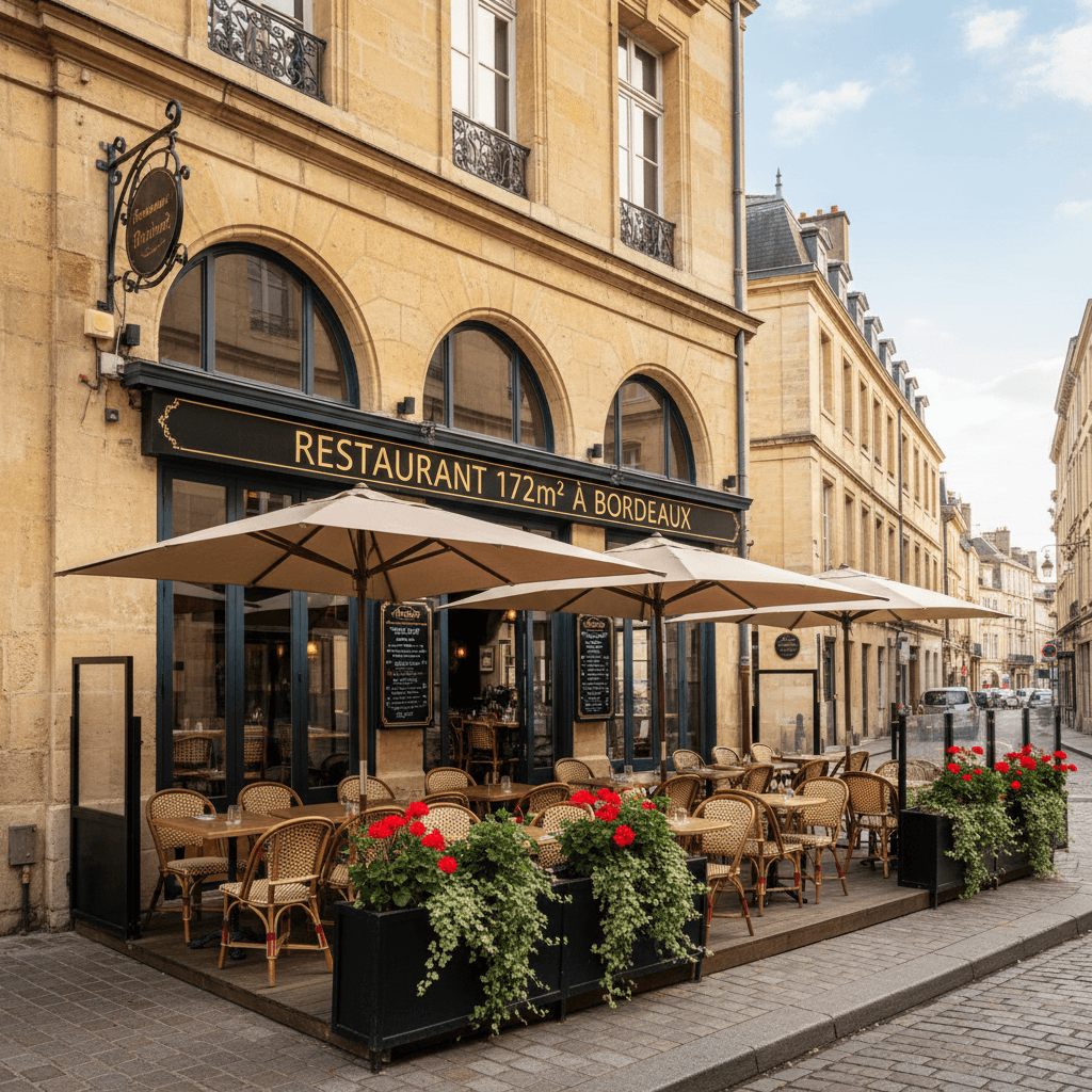 Restaurant 172m² à Bordeaux : terrasse - extraction