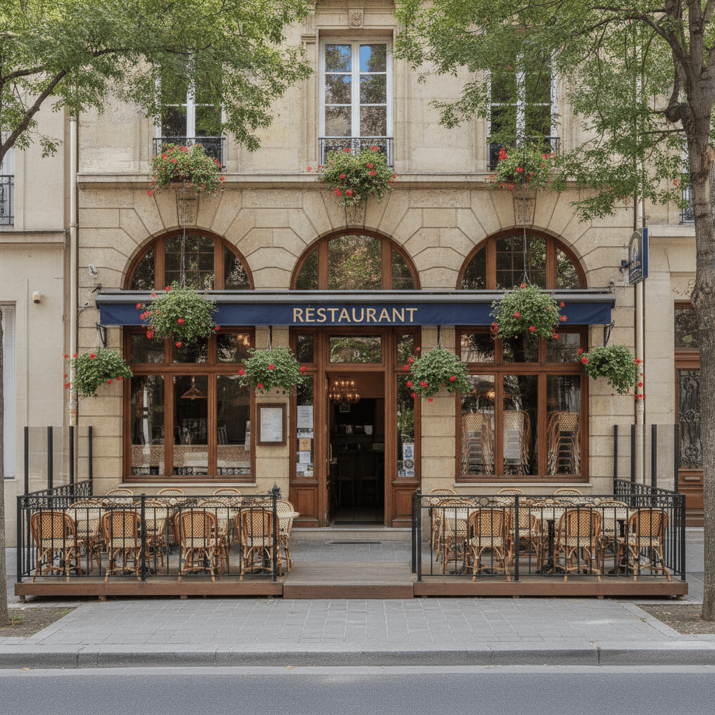 Restaurant 60m² à Villeurbanne : terrasse - licence IV