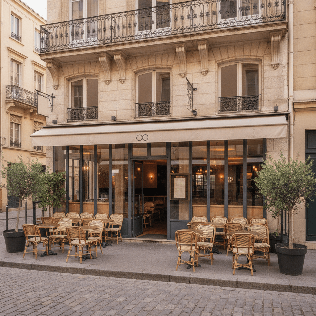 Restaurant 36 couverts à Lyon : terrasse - extraction