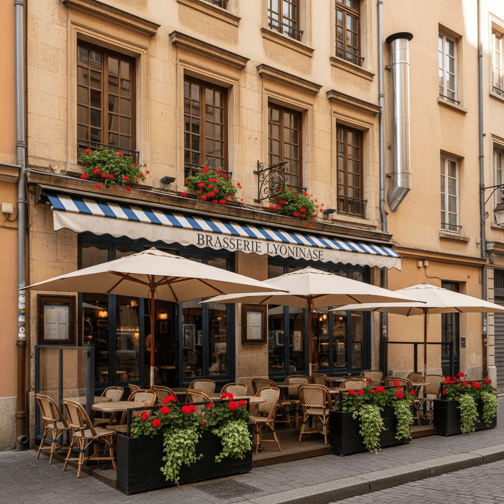 Restaurant 50 couverts à Lyon : terrasse - extraction