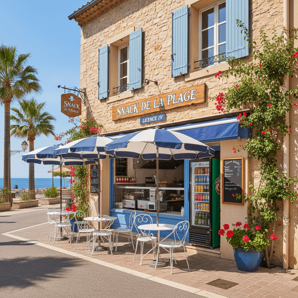 Snack 18m² à Théoule-Sur-Mer : terrasse - licence IV