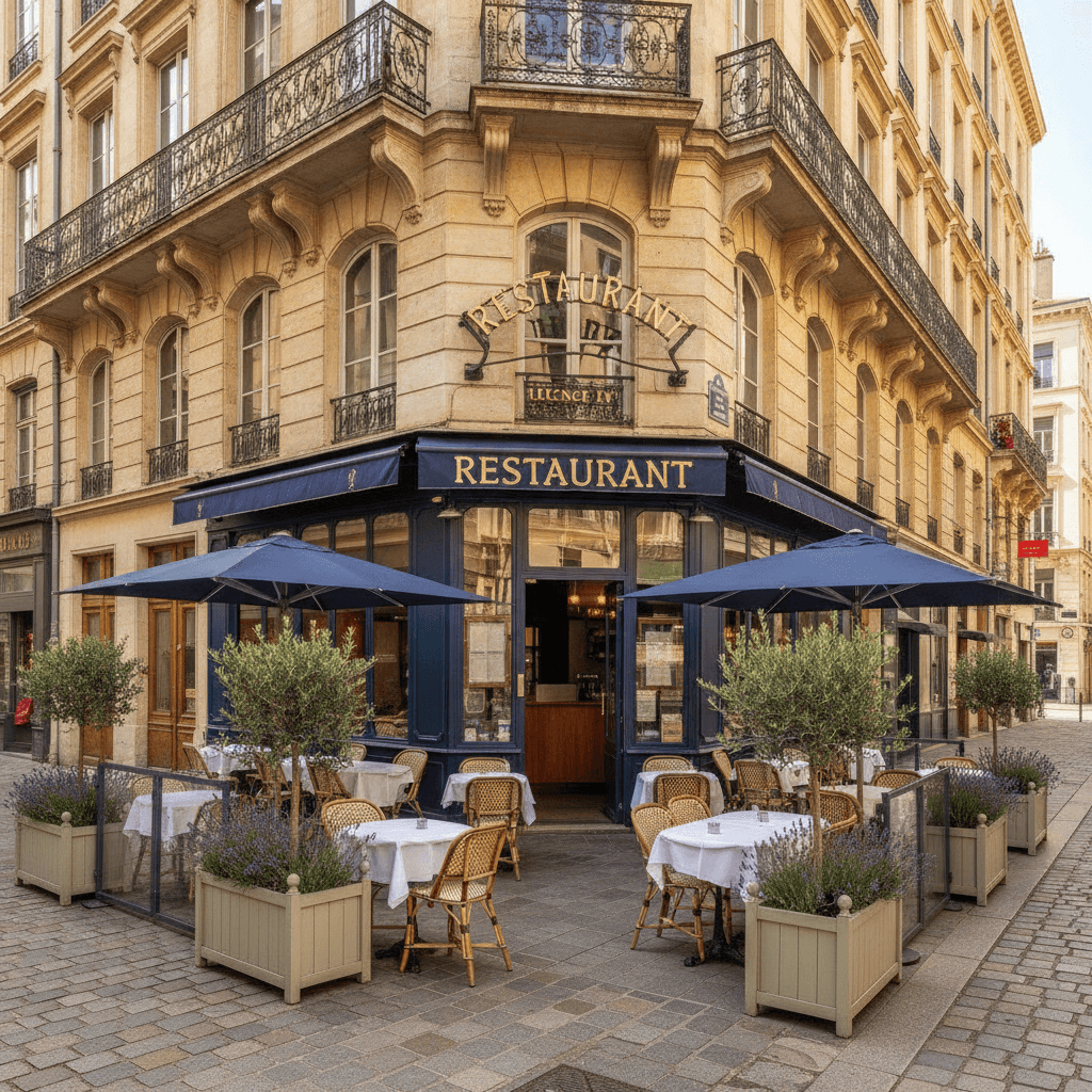 Restaurant 60m² à Lyon : terrasse - licence IV