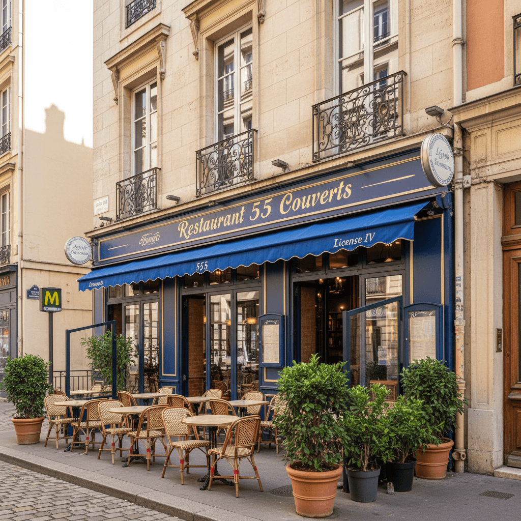 Restaurant 55 couverts à Lyon : terrasse - licence IV