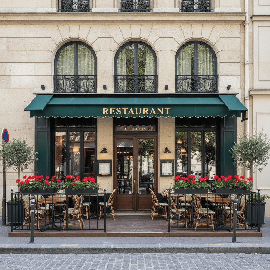 Restaurant 20 couverts à Paris : terrasse - licence IV
